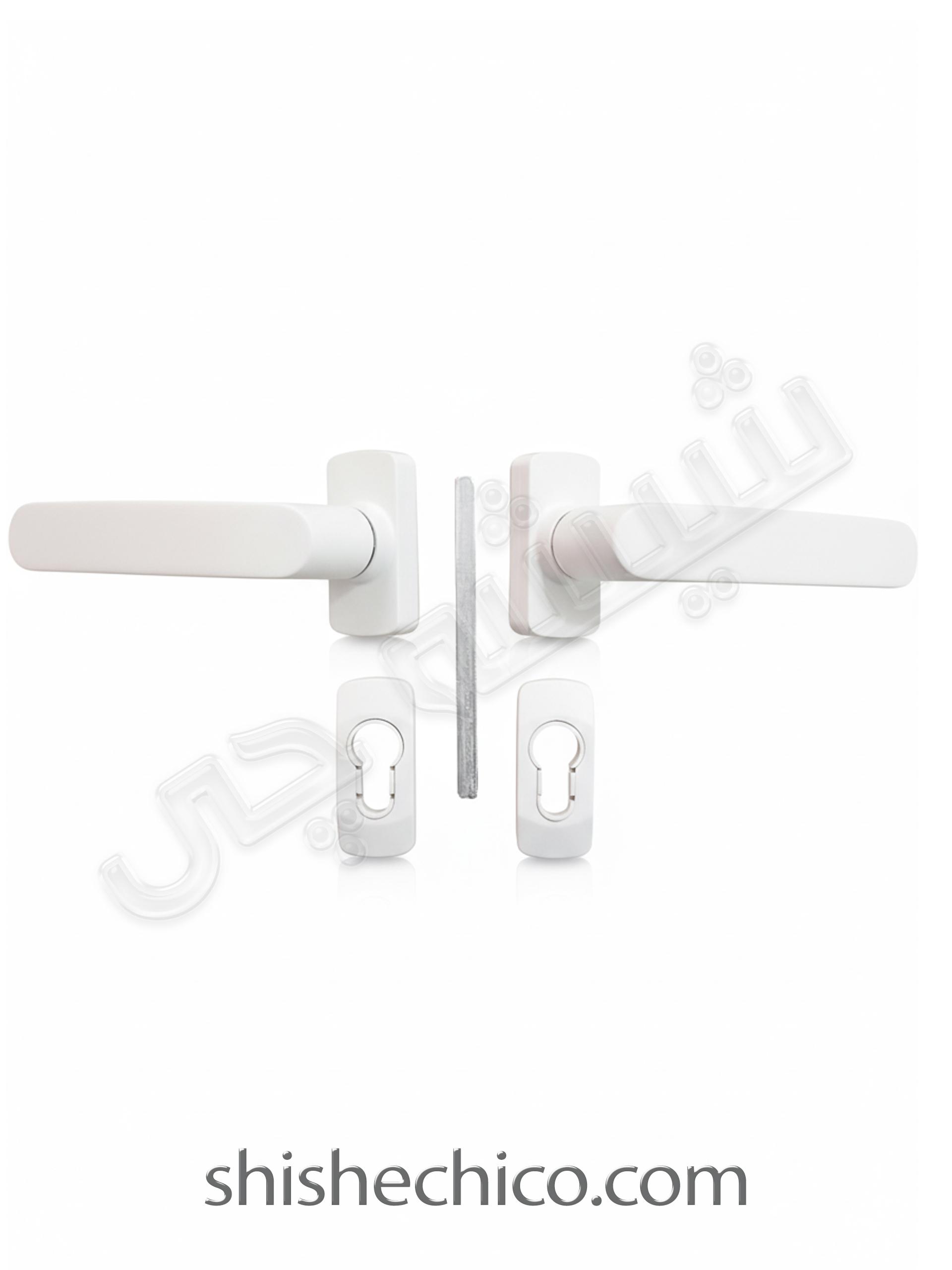 Shishechi.UP-DHTM1w-1 قیمت و خرید دستگیره در آلومینیوم ترمال بریک سفید میکرو ، دستگیره دو تکه دو طرفه در آلومینیوم ترمال بریک - فروشگاه یراق آلات شیشه چی